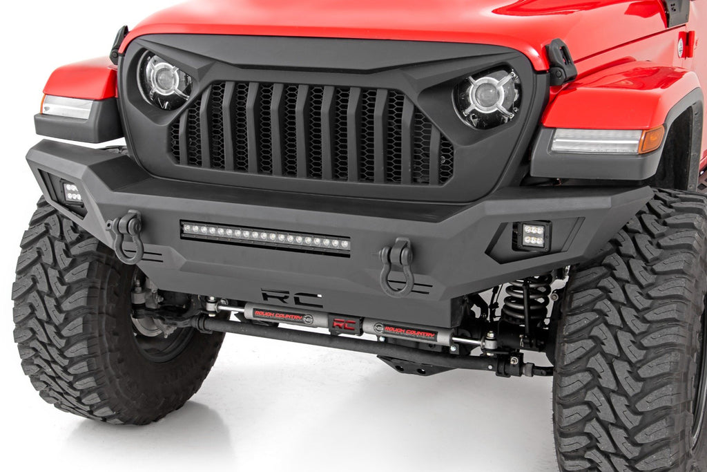 ROUGH COUNTRY Front Bumper w/ Skid Plate for 07-up Jeep Wrangler JK + JL & 20-up Jeep Gladiator JT <10635>